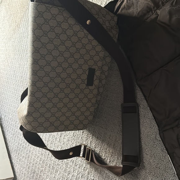 GG tan and brown canvas diaper bag - Picture 2 of 3